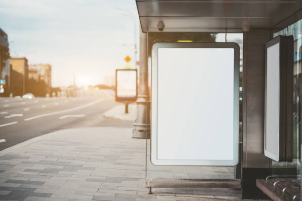 istock Mockup of a banner inside a bus stop 1179217042