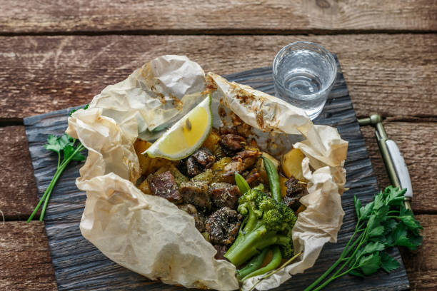 istock Close view of kleftiko - lamb baked in perchament, greek dish 1179218054