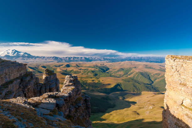 Mountain autumn. Elbrus Bermamyt plateau, day