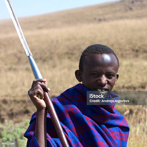 Junge Masai Krieger Porträt Stockfoto und mehr Bilder von Afrika - Afrika, Blau, Braun