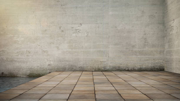 istock Concrete wall and stone flooring tile background. 1179225213