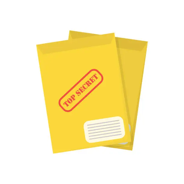 Vector illustration of top secret document in flat style, vector