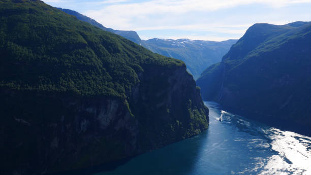 istock Fjord Geirangerfjord with ferry boat, Norway. 1179231981
