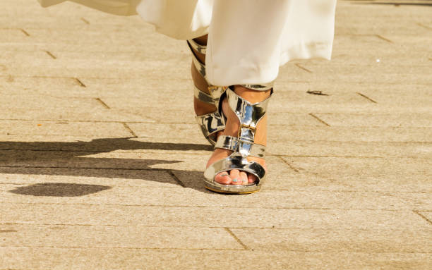 istock Woman wearing high heels and culottes 1179234989