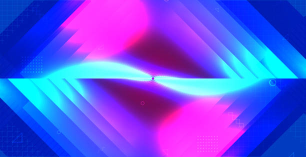 istock Neon light abstract geometric background. Futuristic neo 80s style design. Vector eps 10. 1179241783