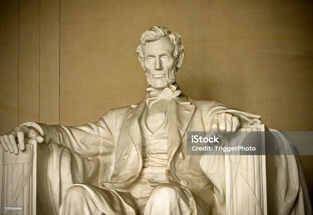A sculpture of Honest Abe in Lincoln Memorial Abe Lincoln.  Abraham Lincoln Stock Photo