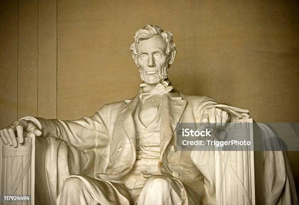 A Sculpture Of Honest Abe In Lincoln Memorial Stock Photo - Download Image Now - Abraham Lincoln, Color Image, Freedom