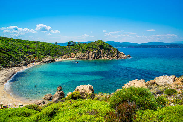 istock Sea and the pebbled beach in Skiathos, Greece 1179245296