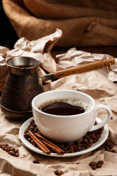 istock Coffee cup and cezve for turkish coffee 1179248392