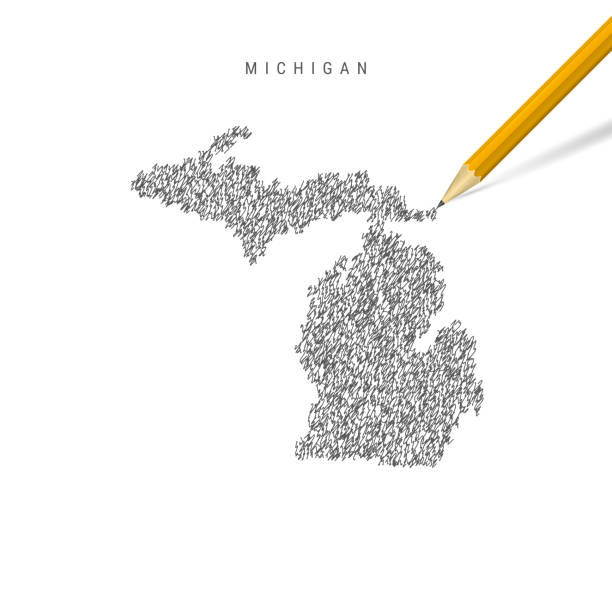 Mi Drawing 640+ Michigan Drawing Illustrations, Royalty-Free Vector Graphics ...