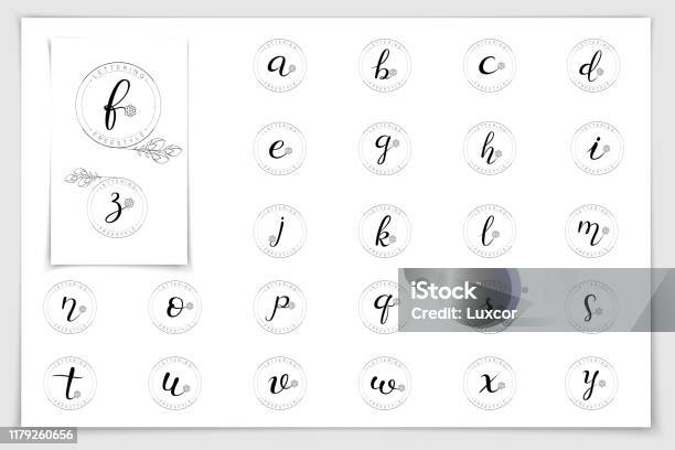 Rewind Lettering Stock Vector Calligraphic Vintage Handwritten Vector Font For Lettering ...