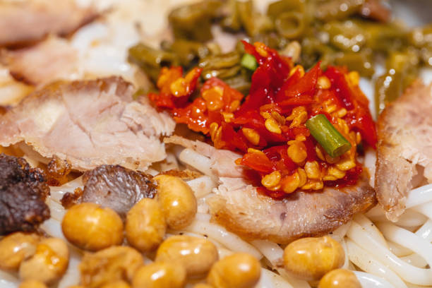 Closeup Guilin rice noodles everyday food.