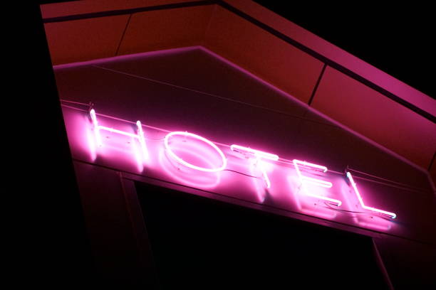 istock 'hotel' Neon sign of building 1179266922