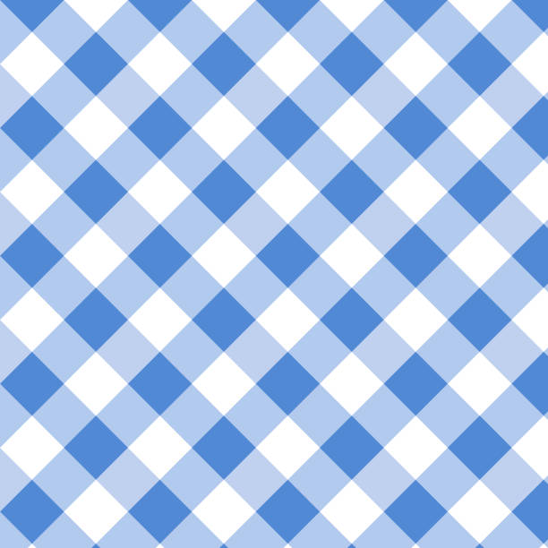 blaue gingham-muster. quadrate textur für karierte, tischdecken, kleidung, hemden, kleider. vektor-illustration - blue gingham stock-grafiken, -clipart, -cartoons und -symbole