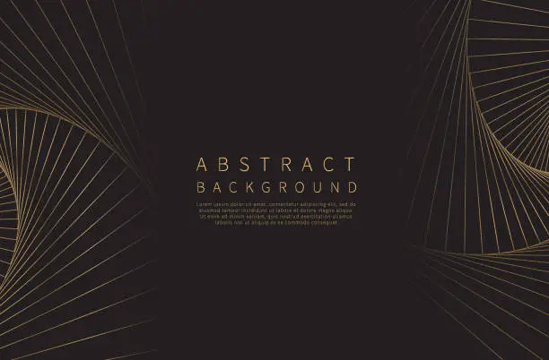 Vector illustration of Abstract background. Golden line wave. Luxury style. Vector illustration.