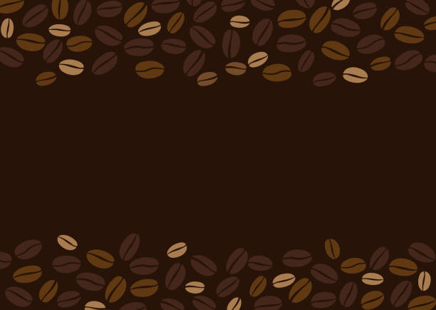 illustrations, cliparts, dessins animés et icônes de grains de café sur le fond brun avec l'espace de copie. illustration de vecteur - coffee backgrounds cafe breakfast