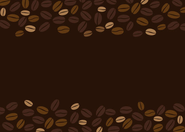 ilustrações de stock, clip art, desenhos animados e ícones de coffee beans on brown background with copy space.vector illustration - coffee backgrounds cafe breakfast