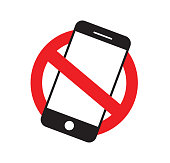 Mobile Phone prohibited. No cell phone sign. Vector illustration.