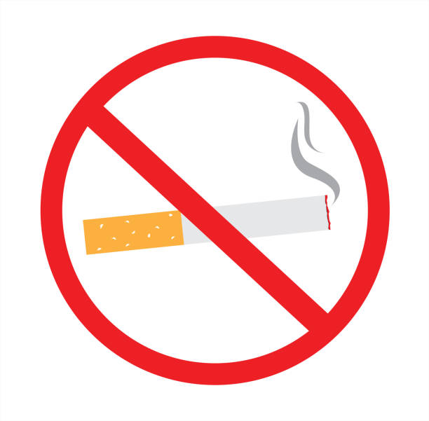 ilustrações, clipart, desenhos animados e ícones de sinal não fumadores no fundo branco. ilustração do vetor. - no smoking sign smoking sign cigarette