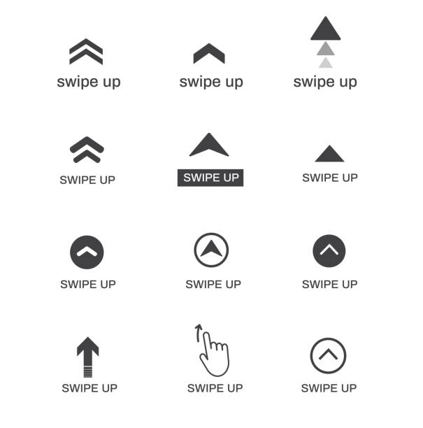 Swipe up icons. Vector illustration. on white background Swipe up icons. Vector illustration. on white background smart card stock illustrations