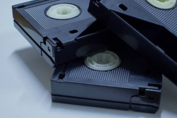 istock Close-up old retro videotape on the white background 1179279337