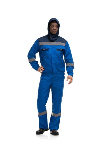 istock Man in work clothes and hood isolated view 1179284270