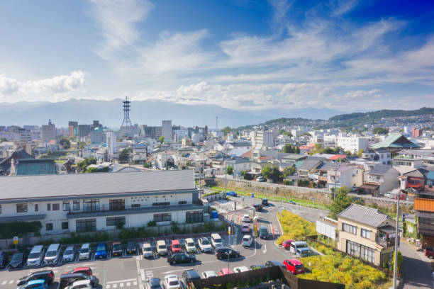 paisajes alrededor de la estación matsumoto en japón - prefectura de nagano fotografías e imágenes de stock