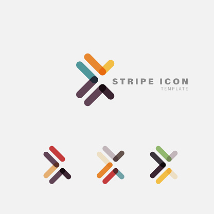fashion stripe icon template collection for design