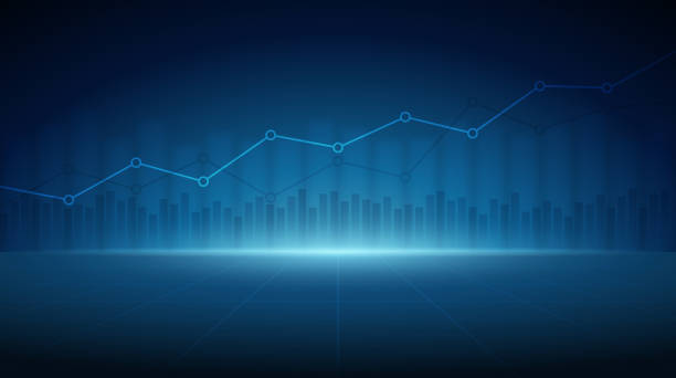istock Abstract financial chart with uptrend line graph in stock market in blue colour background 1179291573