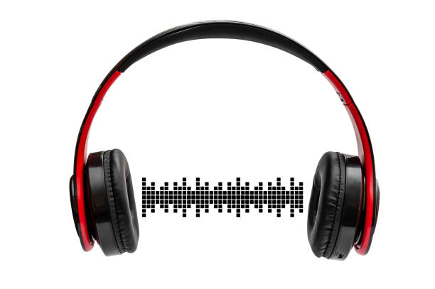 istock Headphones with sound waves. Isolated on white. 1179291624