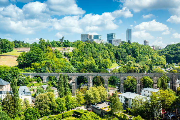 Skyline of the European Quarter, Luxembourg Luxembourg City - Luxembourg, Benelux, Europe, Kirchberg - Luxembourg, Luxembourg - Benelux luxemburg stock pictures, royalty-free photos & images