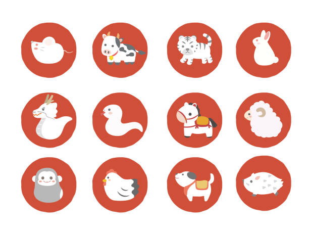 ilustraciones, imágenes clip art, dibujos animados e iconos de stock de zodíaco japonés3 - año de la serpiente