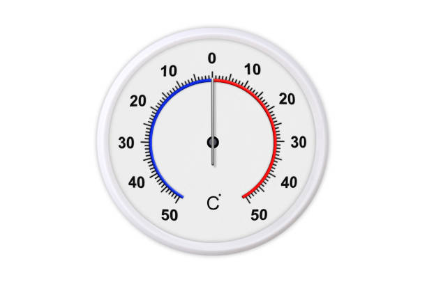 istock Celsius scale thermometer for measuring weather temperature.  Thermometer isolated on white background. Ambient temperature 0 degrees 1179297356