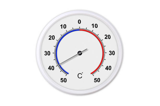 istock Celsius scale thermometer for measuring weather temperature.  Thermometer isolated on white background. Ambient temperature minus 40 degrees 1179297372