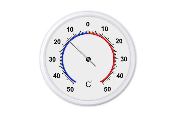 istock Celsius scale thermometer for measuring weather temperature.  Thermometer isolated on white background. Ambient temperature minus 15 degrees 1179297383