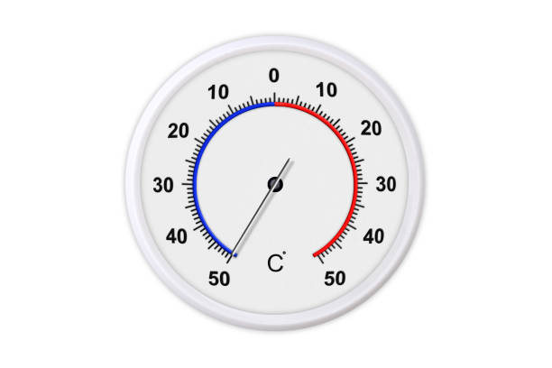 istock Celsius scale thermometer for measuring weather temperature.  Thermometer isolated on white background. Ambient temperature minus 50 degrees 1179297385