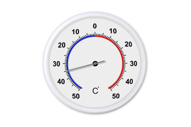 istock Celsius scale thermometer for measuring weather temperature.  Thermometer isolated on white background. Ambient temperature minus 35 degrees 1179297401