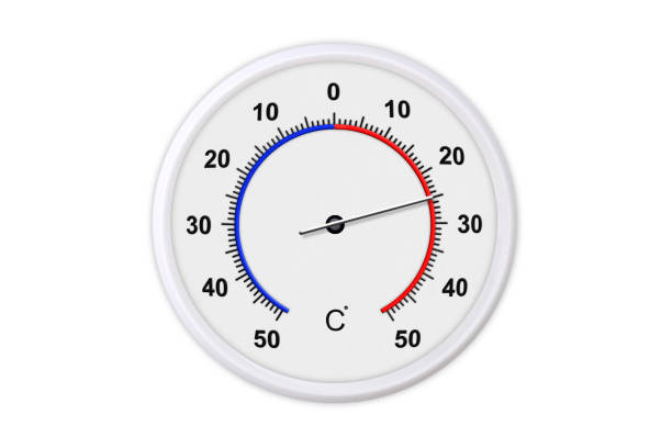 istock Celsius scale thermometer for measuring weather temperature.  Thermometer isolated on white background. Ambient temperature plus 25 degrees 1179297410