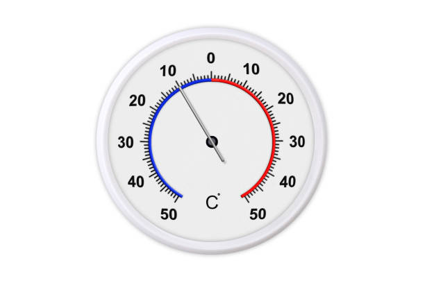 istock Celsius scale thermometer for measuring weather temperature.  Thermometer isolated on white background. Ambient temperature minus 10 degrees 1179298671