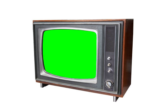 istock the vintage  television with chroma green screen. 1179299529