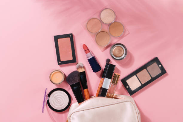 istock Set of decorative cosmetics on color background 1179302101