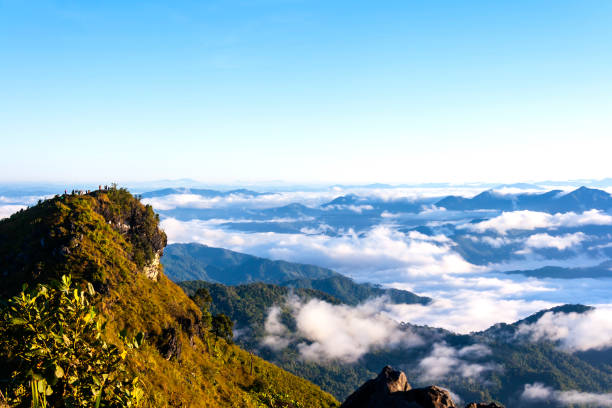 istock Sunlight and fog before sunrise beautiful with mountain on viewpoint 1179303167