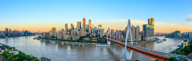 istock Modern metropolis skyline at sunrise,Chongqing,China. 1179305000
