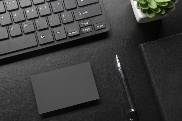 istock Business cards blank. Mockup on color background. Flat Lay. copy space for text 1179306309