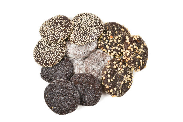 istock Chocolate cookies isolated on white background. 1179308276