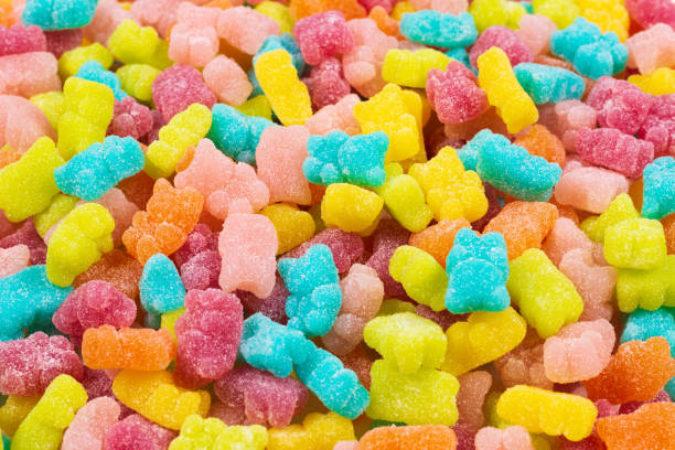 istock Jelly sweats bears background. Top view. 1179308303