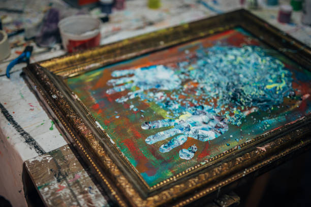 istock Abstract Hand-painted Art Background on Canvas 1179311580
