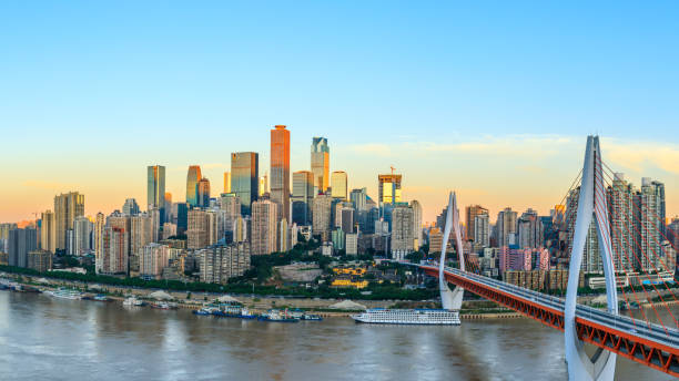 istock Modern metropolis skyline at sunrise,Chongqing,China. 1179312503