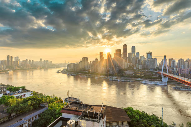 istock Modern metropolis skyline at sunset,Chongqing,China. 1179312508