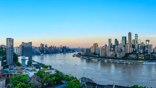 istock Modern metropolis skyline at sunrise,Chongqing,China. 1179312525